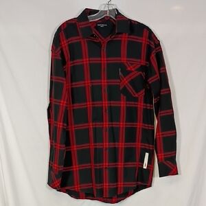 EUC Saint Morta Men's Prima Long Sleeve Flannel Shirt Red And Black Plaid Sz Sm